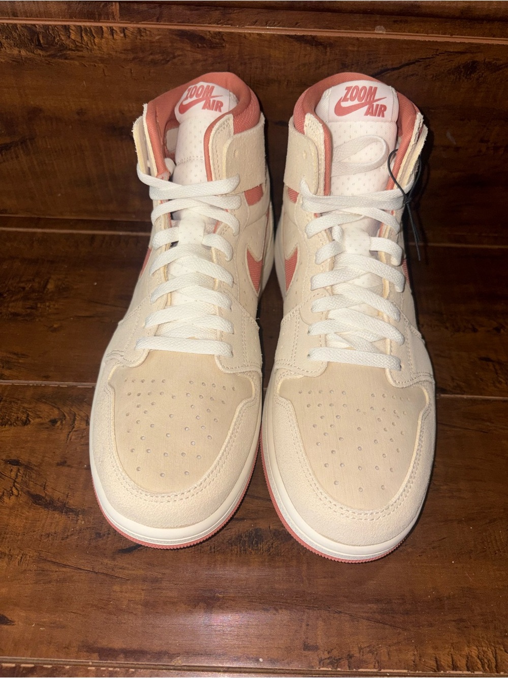 Nike High-Top Sneakers in Cream & Coral Pink